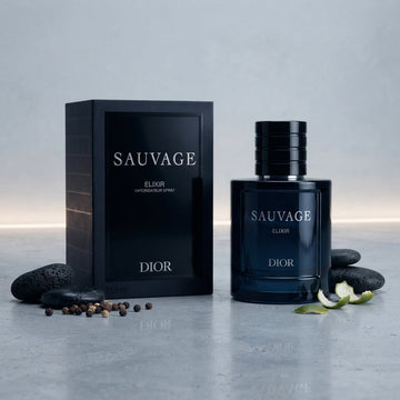 Dior Sauvage Elixir Fragrance with Elegant Black Packaging